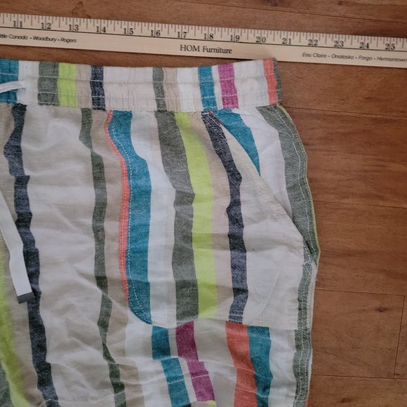 Rainbow Stripes Time and Tru Striped Linen Shorts  Size 3X Size 22 - Picture 5 of 16